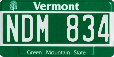 VT license plate NDM834