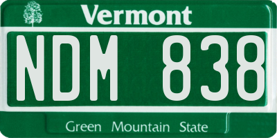 VT license plate NDM838