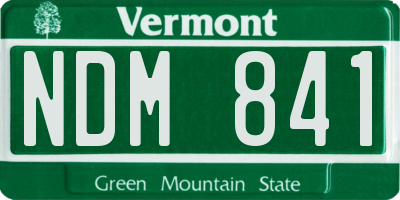 VT license plate NDM841