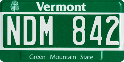 VT license plate NDM842