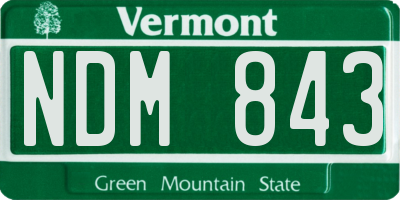 VT license plate NDM843