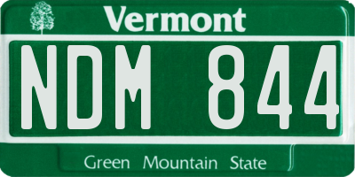 VT license plate NDM844