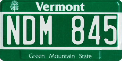 VT license plate NDM845