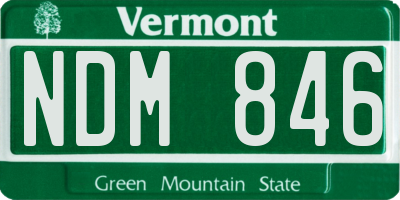 VT license plate NDM846