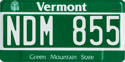 VT license plate NDM855