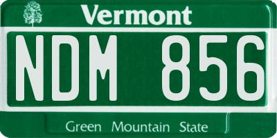 VT license plate NDM856