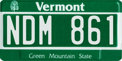 VT license plate NDM861