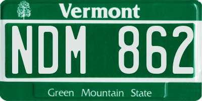 VT license plate NDM862