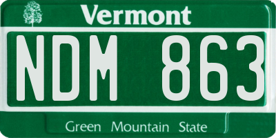 VT license plate NDM863