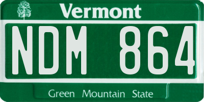 VT license plate NDM864