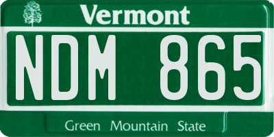 VT license plate NDM865