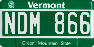 VT license plate NDM866