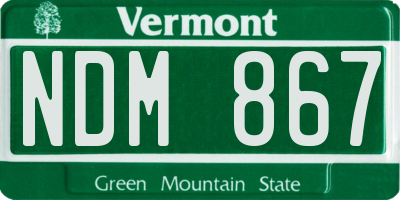 VT license plate NDM867