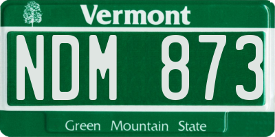 VT license plate NDM873