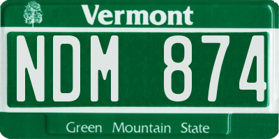 VT license plate NDM874