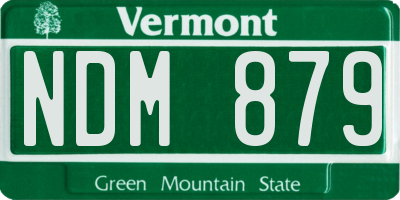 VT license plate NDM879