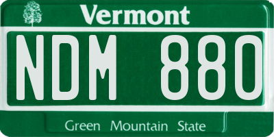 VT license plate NDM880