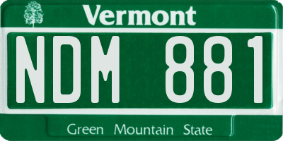 VT license plate NDM881