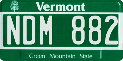 VT license plate NDM882