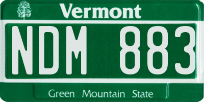 VT license plate NDM883