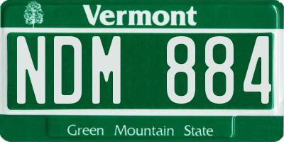 VT license plate NDM884