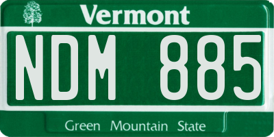 VT license plate NDM885