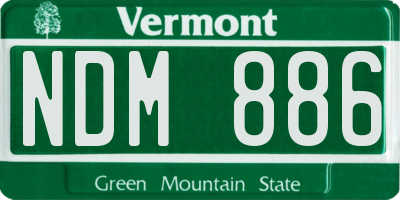 VT license plate NDM886