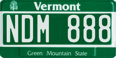 VT license plate NDM888