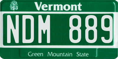 VT license plate NDM889