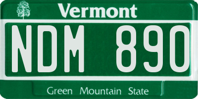VT license plate NDM890
