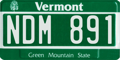 VT license plate NDM891
