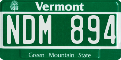 VT license plate NDM894