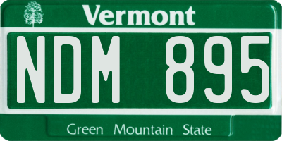 VT license plate NDM895