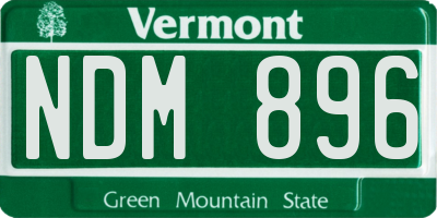 VT license plate NDM896