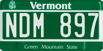 VT license plate NDM897