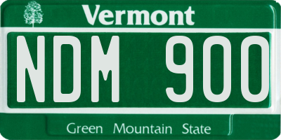 VT license plate NDM900