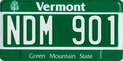 VT license plate NDM901