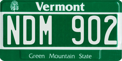 VT license plate NDM902