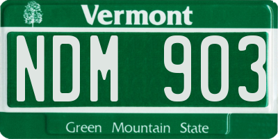 VT license plate NDM903
