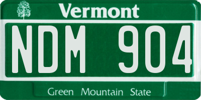 VT license plate NDM904