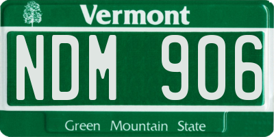 VT license plate NDM906