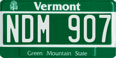 VT license plate NDM907