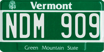 VT license plate NDM909