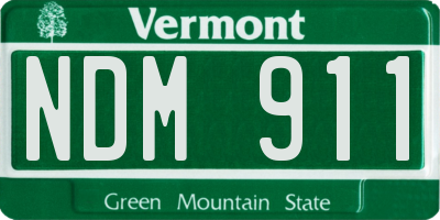 VT license plate NDM911
