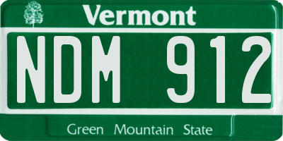 VT license plate NDM912