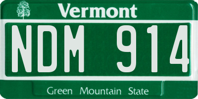 VT license plate NDM914