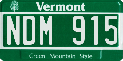 VT license plate NDM915