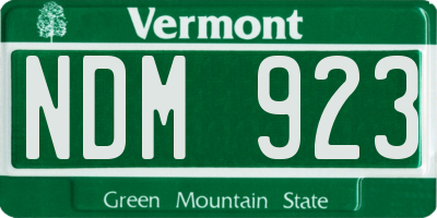 VT license plate NDM923