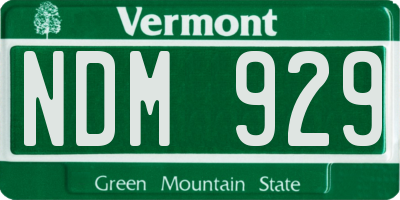 VT license plate NDM929