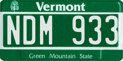 VT license plate NDM933